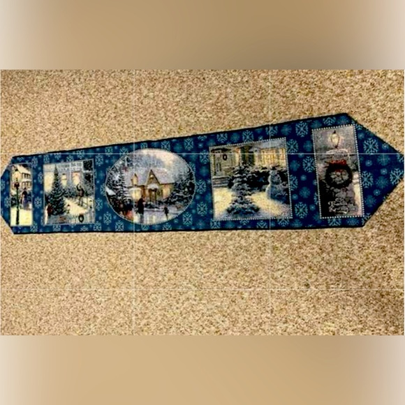 Thomas Kinkade Table Runner. Winter Scene. New Without Tags - Picture 2 of 5